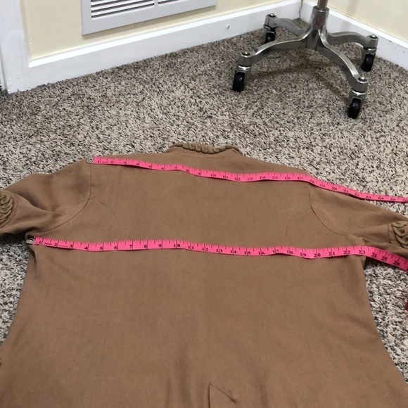 Soft Surroundings Coat Size XL Brown Scrollwork - Picture 9 of 12